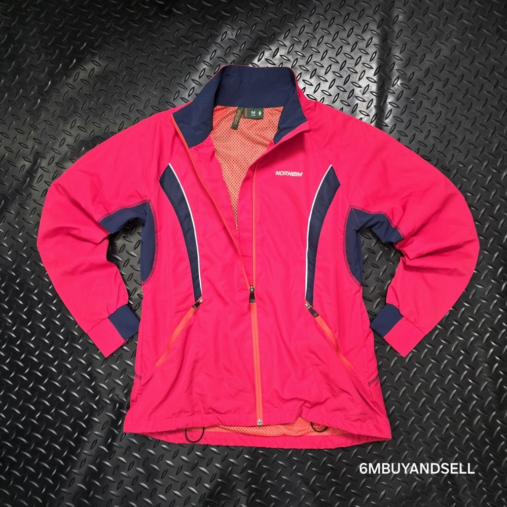 Norheim God Tur Pink Navy Softshell Hiking Jacket Womens Size Medium M Full Zip - Picture 11 of 11